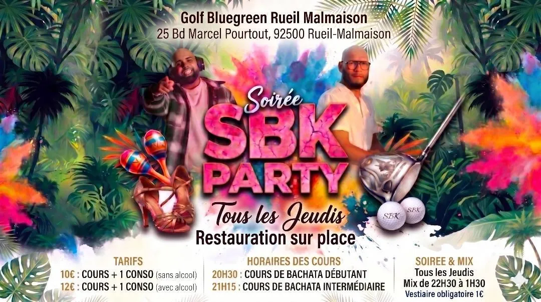 Affiche de SBK tous les jeudis au Golf de Rueil-Malmaison