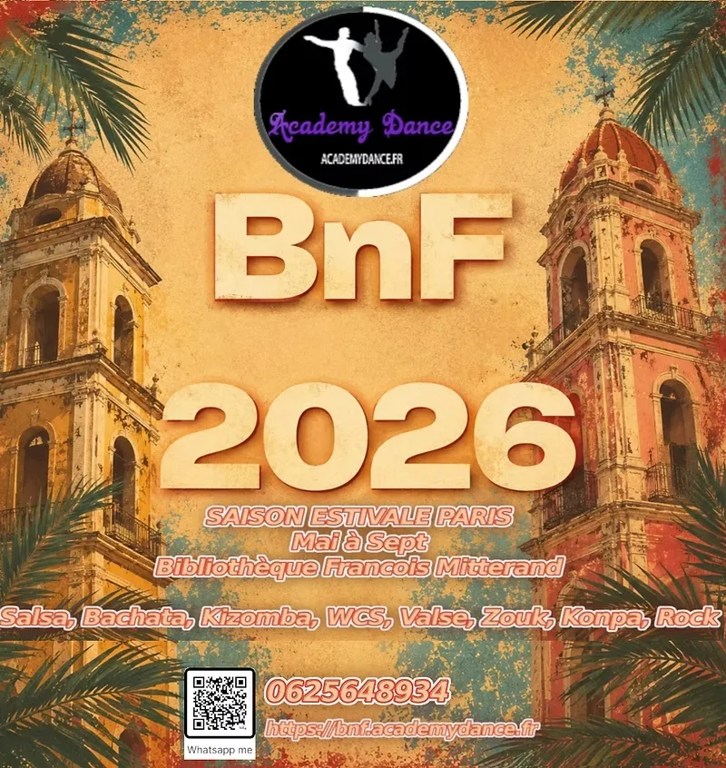 Affiche de Mercredi Salsa Cours BNF débutants et intermédiaires