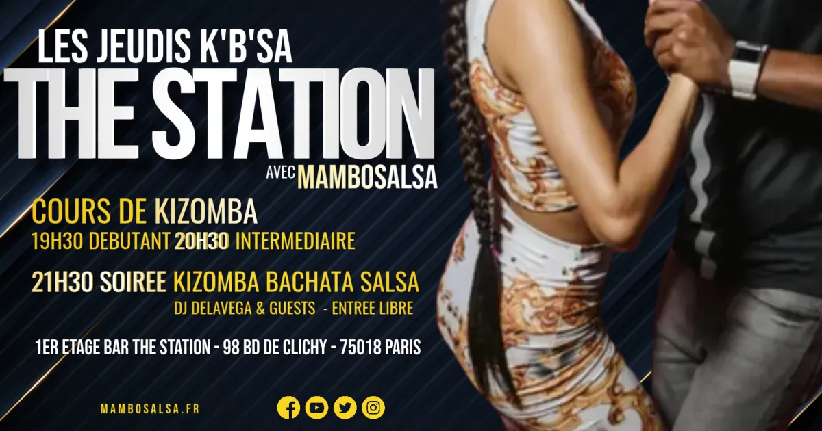 Affiche de Soirée Kizomba et Bachata @The Station