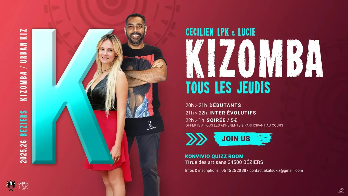 Cours + Soirée - Kizomba - Hebdo - tous les jeudis — Béziers
