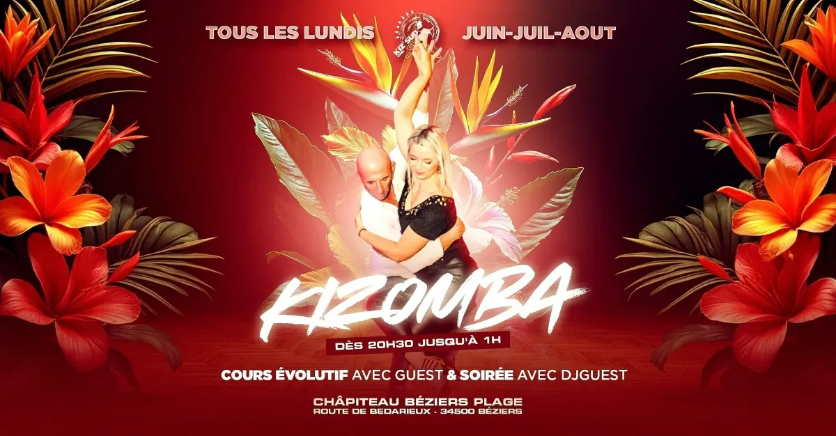 Cours + Soirée - Kizomba - Hebdo - tous les lundis — Béziers