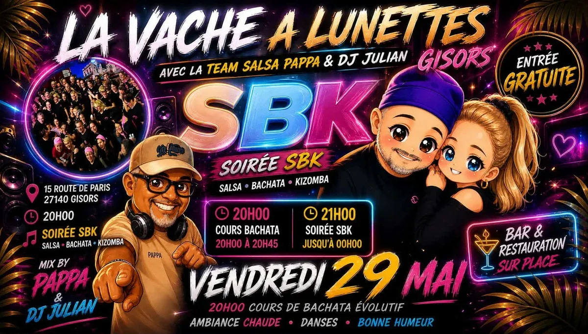Cours + Soirée - SBK - Mensuelle - dernier vendredi du mois  — Gisors