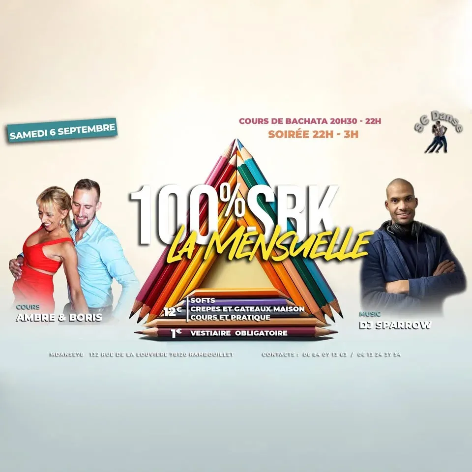 Affiche de Cours + Soirée - Semba SBK - Mensuelle 