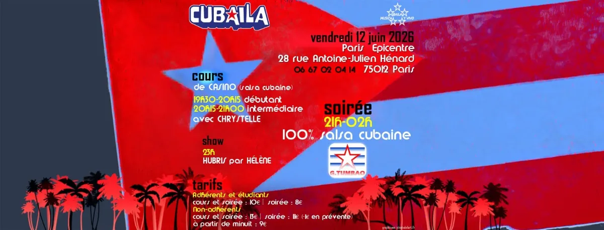 Affiche de Cubaila - cours + soirée Salsa cubaine (Paris 12e)