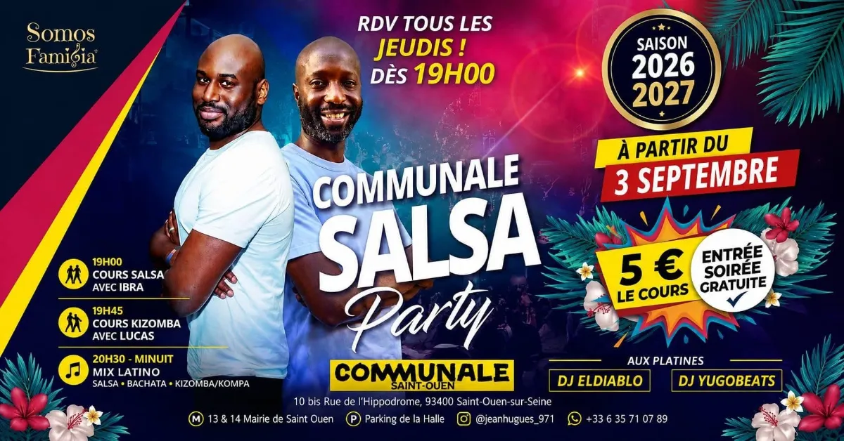 Communale Salsa Party - Cours 5€ — Saint-Ouen-sur-Seine