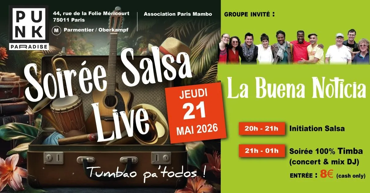 Affiche de Soirée Salsa Live (asso Paris Mambo)
