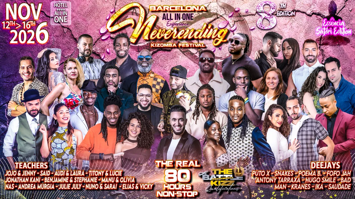 Affiche de Neverending Kizomba Festival Barcelona 2026 — 8th Edition